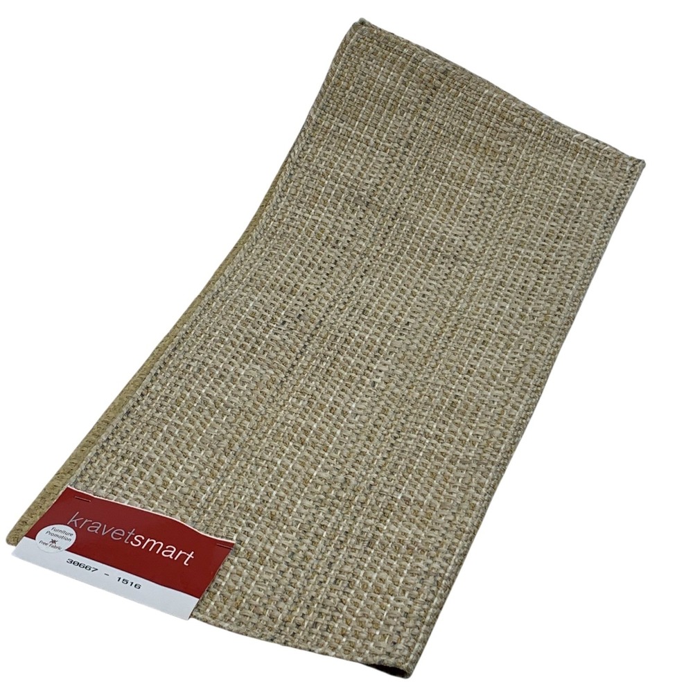 Kravet Smart Railroaded Fabric Sample‎ Tan/Beige Woven Texture Remnant Crafts
